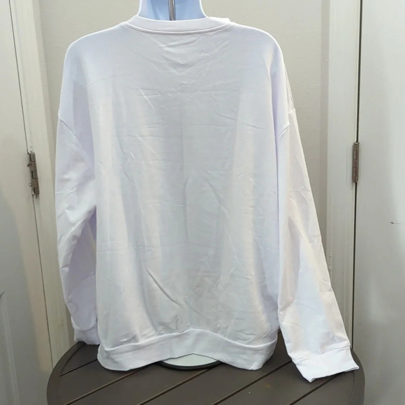 Come one let's go party women's white Long sleeve top - Picture 4 of 6